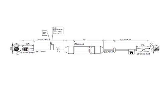 75-0343-014 ДОПОЛНИТЕЛЬНЫЙ КАБЕЛЬ ДЛЯ ПОВОРОТНИКА С ВЫВОДАМИ SMCG
