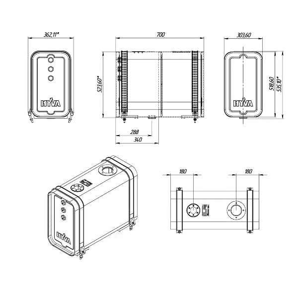 Масляный бак CM-100L/82L-68L-54L-MF без фильтра