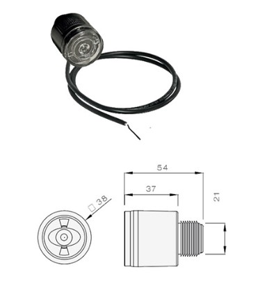 31-6700-014 ГАБАРИТНЫЙ ФОНАРЬ MONOPOINT II LED, КАБЕЛЬ 3,7